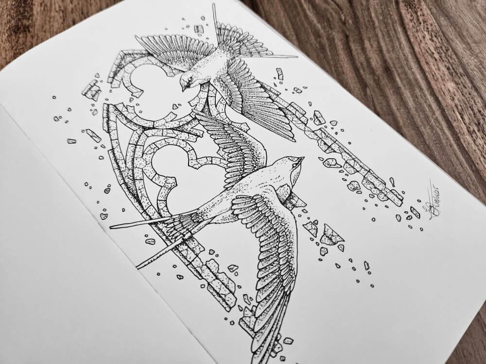 Open Passageways - Ink Illustration